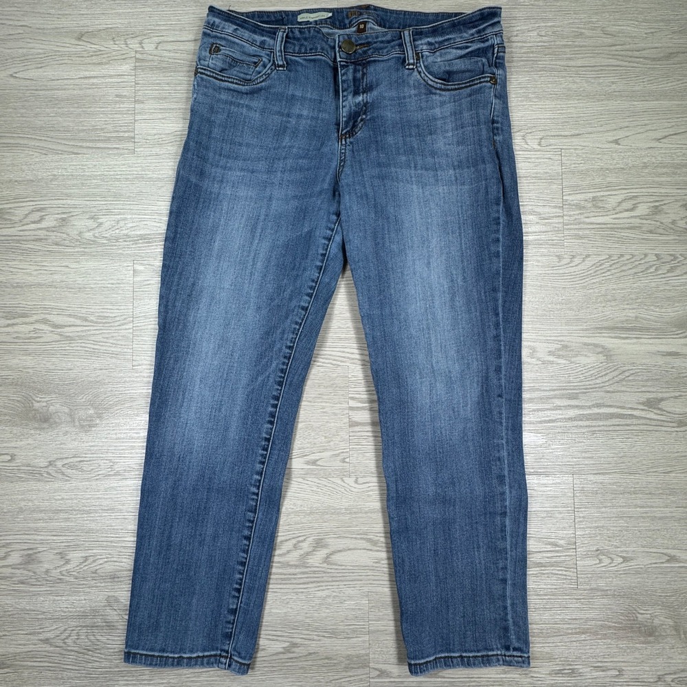 Kut from the Kloth Womens‎ Jeans Ankle Straight Leg Blue 10 Stretch Denim